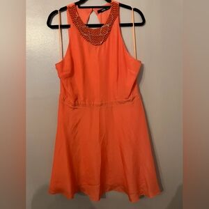Elegant Orange Sleeveless Dress